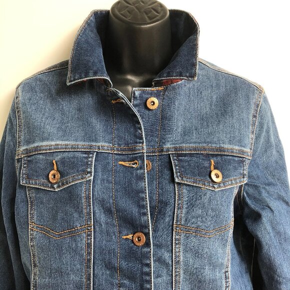 Parasuco Jeans Button Down Medium Wash Flannel Lined Denim Jacket Size S NWT - Picture 2 of 14